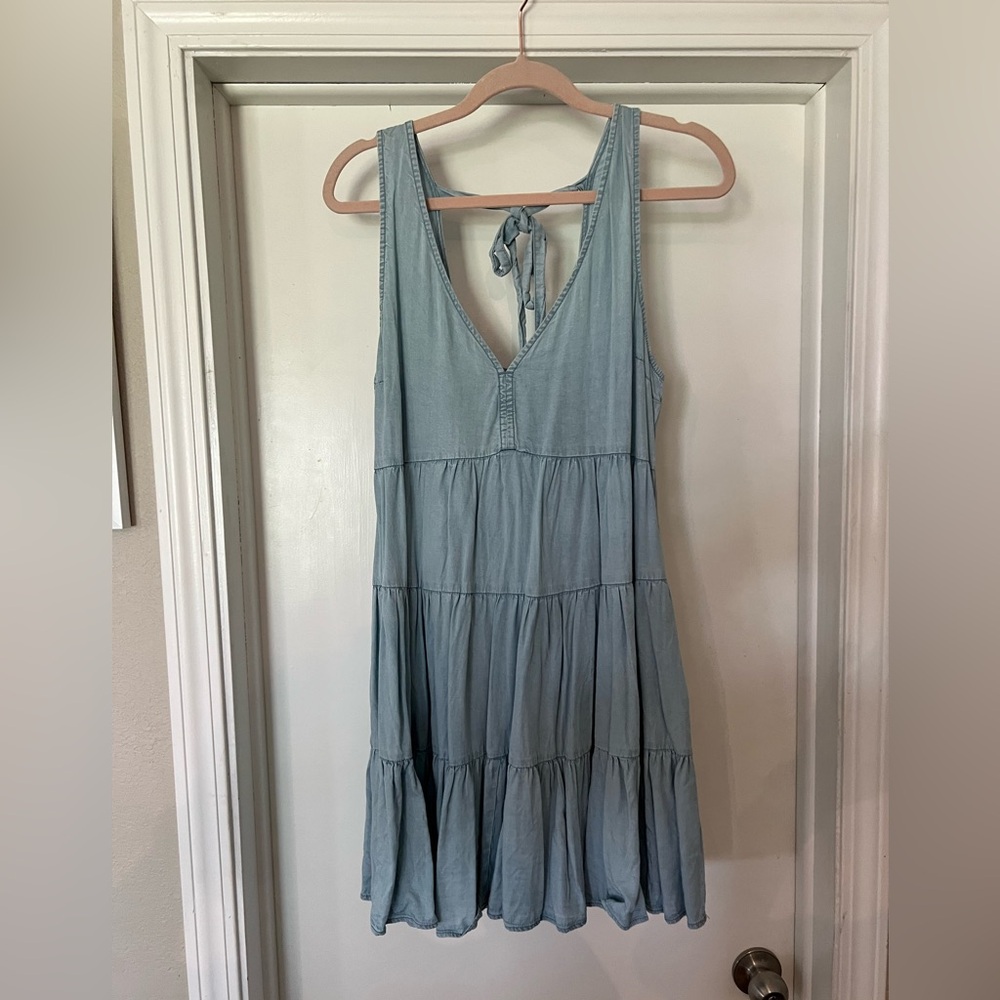 Light Blue Denim Tiered Dress- Worn Once